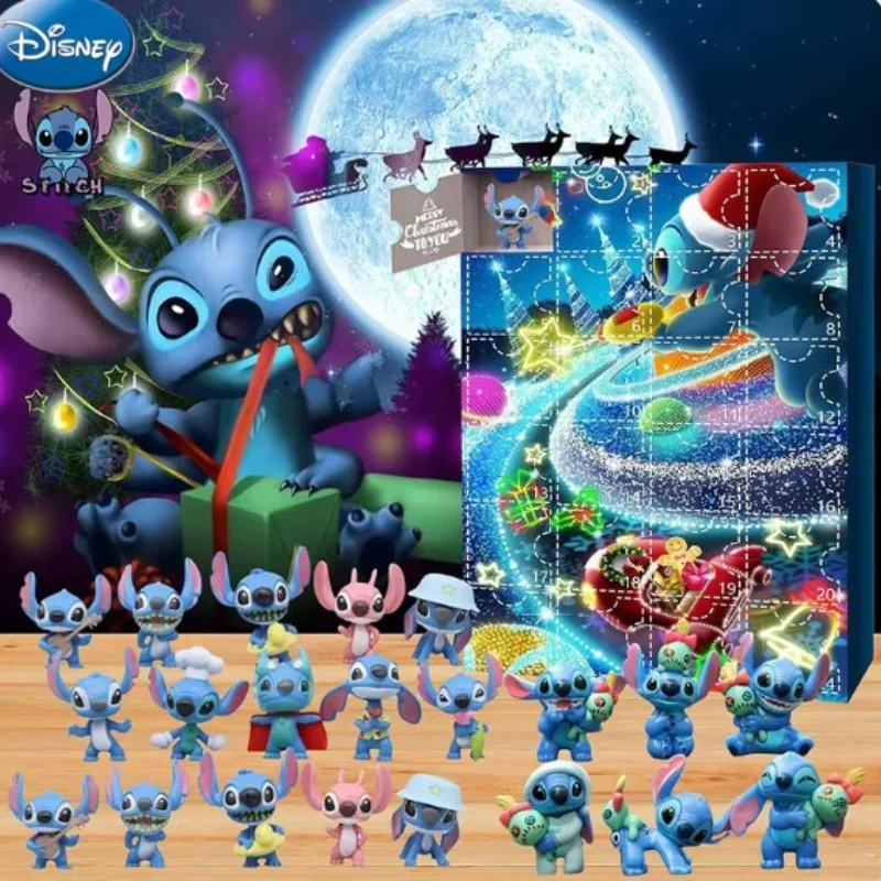 Lilo & Stitch 24 Day Advent Calendar Blind Box 2025 New Anime Figure Model Christmas Ornament Countdown Gift