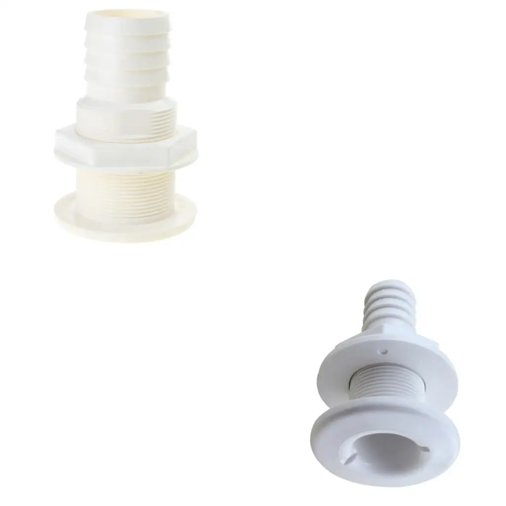 XA6H Thru Hull Fitting for Boats Plastic Through Hull Connectors Boats Plumbing Fitting Accessory for Marine Yacht