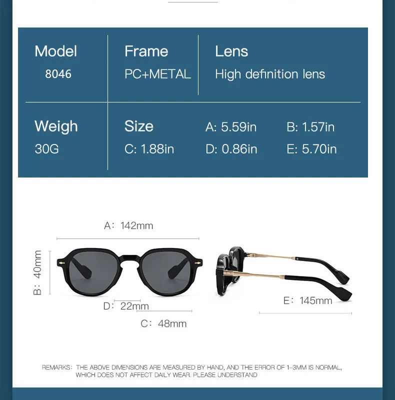 2025 Neue Farbverlauf-Sonnenbrille Unisex Mode Retro UV-Schutz Brillen Vielseitige Outdoor-Eyewear – Detail 4