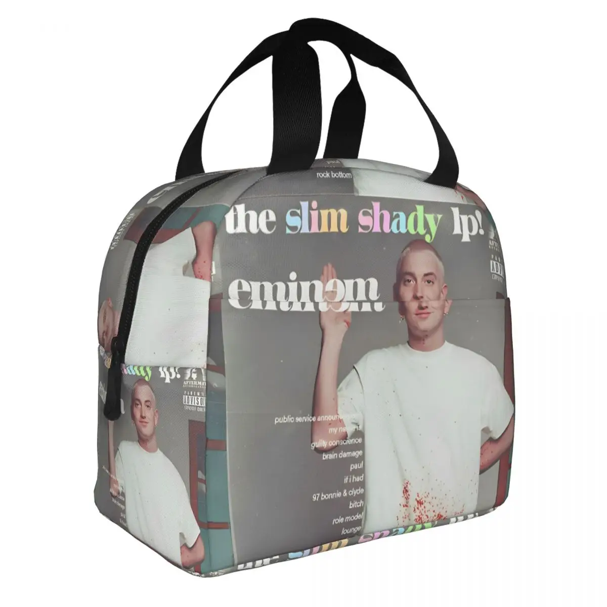 Eminem Artist Rapper Rap Insulated Lunch Bags Thermal Bag Meal Container Old School Music Tote Lunch Box Food Storage Bags Work