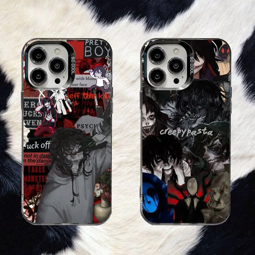 

Creepy Pasta Horror Phone Case For iPhone 16,15,14,13,12,11,8,7,Pro,Max,Plus,Mini,XS,SE Anti Fall Black Matte Hard