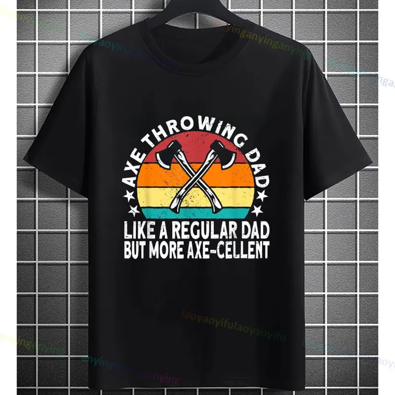 Heren Kiss My Axe Gooien Grafisch T-shirt Mode O-hals Korte mouwen Puur Katoen T-shirt Ideaal voor vrijetijdskleding Herenkleding