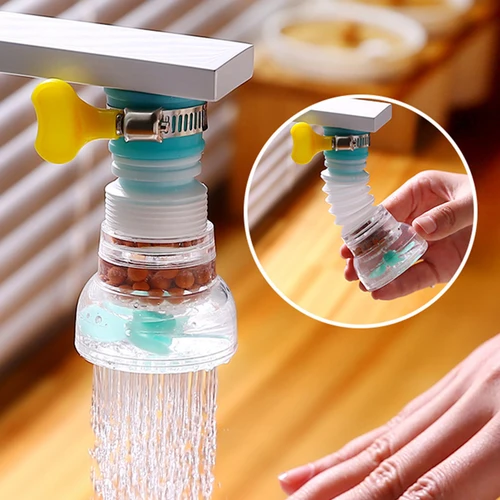 Filtro Extensor de grifo a prueba de salpicaduras Universal 360 °   Grifo de cocina retráctil giratorio, grifo de ducha con burbujeador, accesorio de plomería