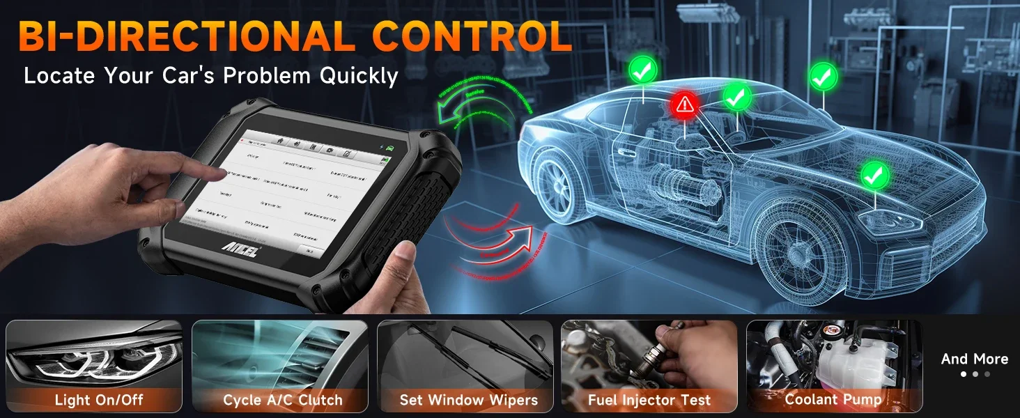 new ANCEL V5BT Car OBD2 Scanner Wireless Bi-directional Diagnostic Tool Full System Active Test ABS Oil TPMS SAS BMS CAN-FD view 6