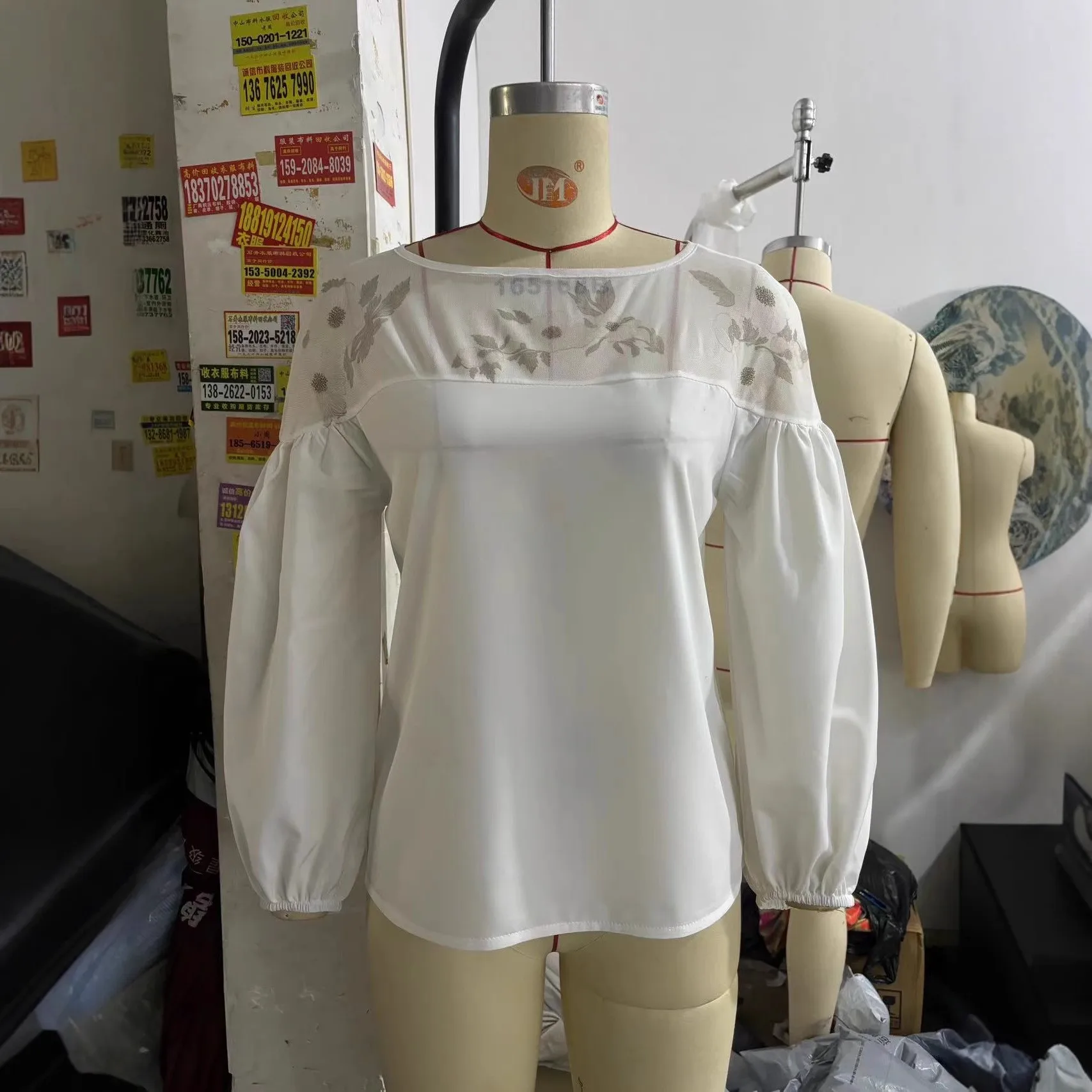 Patchwork Round Neck Long Sleeve Shirt Regular Length Streetwear with Single Regular Fit Floral Pattern 3D Pattern Women Shirts