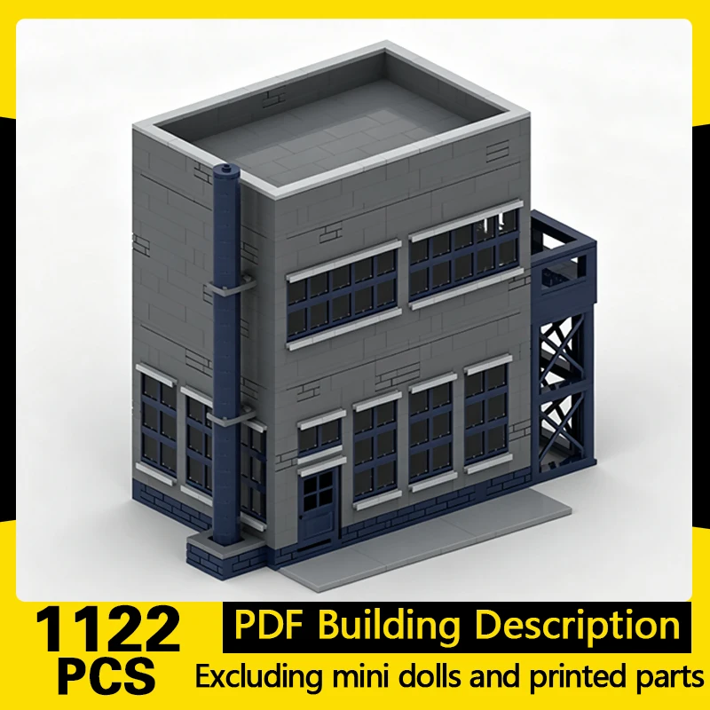 City Street View Model MOC Building Bricks Medium Factory Modular Technology Gifts Holiday Assemble Children Toys Suit
