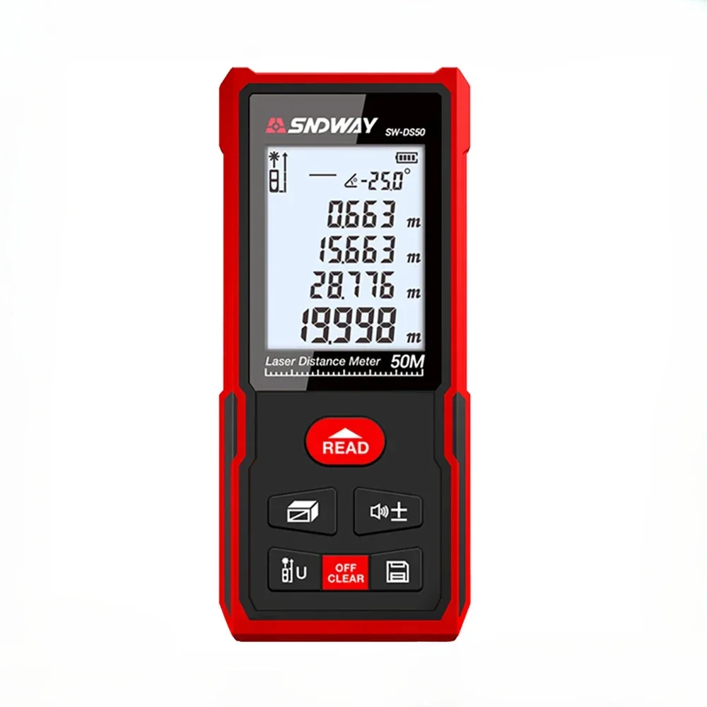 

ZHOUCE DS/MS Series Professional Laser Distance Meter Rangefinder Digital Laser Tape Measure - Measure in M/In/Ft