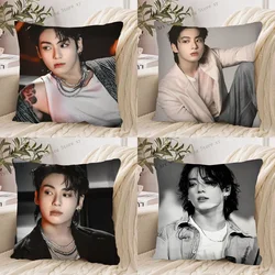 1PC Singer J-Jungkook Pillow Case Square Pillow Cushion Cover Bedroom Sofa Room Decoration Casual Pillow Cover