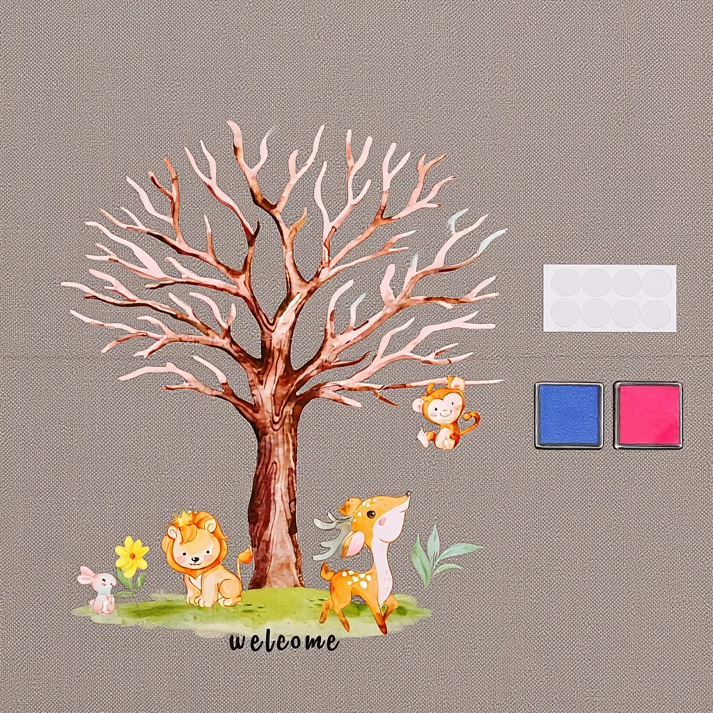 

1Set Gender Reveal Fingerprint Tree Guest Book Set Adorable Party Decorations Themed Voting Game Cherished Keepsake for Loved