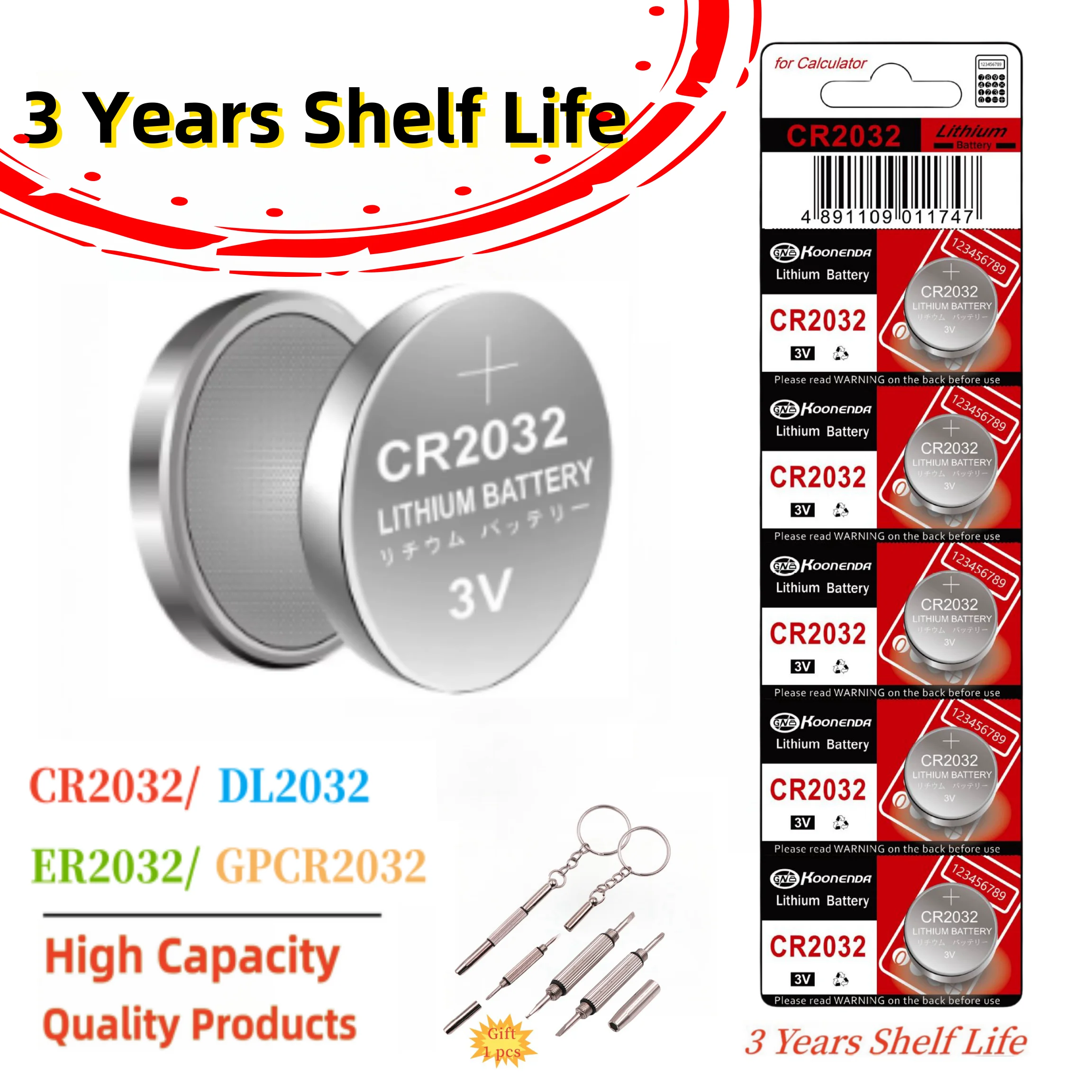 2-40pcs CR2032 Lithium Button Coin Cell 2032 Battery Compatible with AirTag Key FOBs calculators Coin counters Watches etc