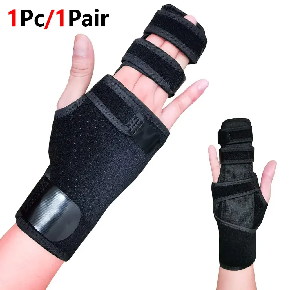 Adjustable Two Finger Hand Splint, Breathable Wrist Immobilizer for Trigger Finger Locking, Sprain, Fracture & Tenosynovitis