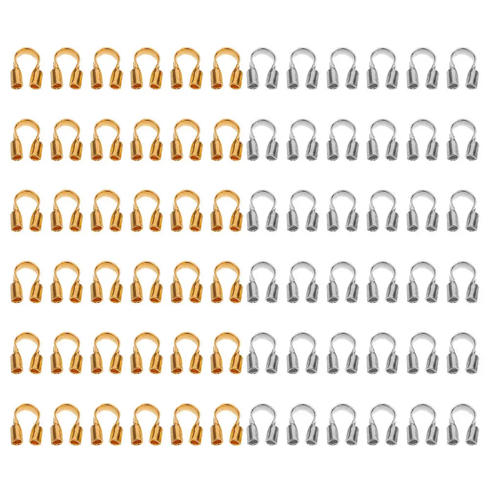 

400Pcs Jewelry End Clasps U-Shaped Connectors for DIY Bracelet Necklace Making Wire Guard Craft Projects Jewelry Findings