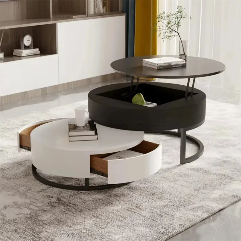 round stretchle rotating contemporary limtone top lift wooden nted coffee tle home living room