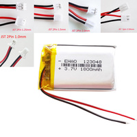 3.7V 1800mAh Lipo Rechargeable Battery 123048 With JST 2pin Plug For Bluetooth GPS Wired Microphone Smart Watches Speaker