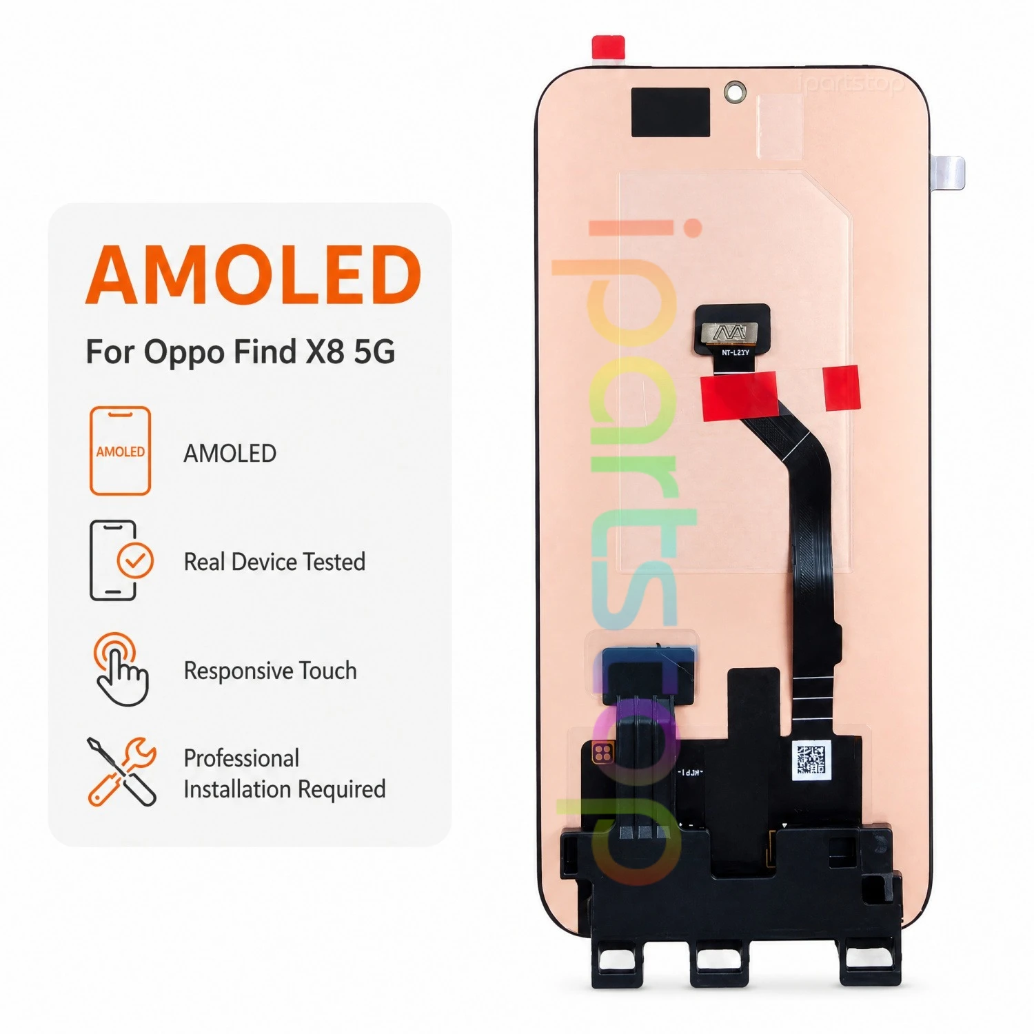 iParts Replacement New Display for Oppo Find X8 5G CPH2651 PKB110 120Hz AMOLED Touch Screen Digitizer Assembly OEM all Functions