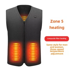 Heated Vest USB 9 Zone Heated Sleeveless Jacket Outdoor Warming Constant Temperature Heating Heated Vest For Men And Women M-4XL
