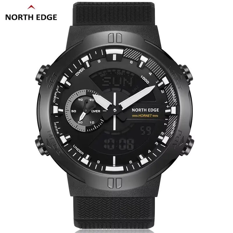 NORTH EDGE 2022 HORNET Men&#039;s Digital Watch Running Cycling Sports Watches Waterproof 50M World Time Speed Illuminator Wristwatch