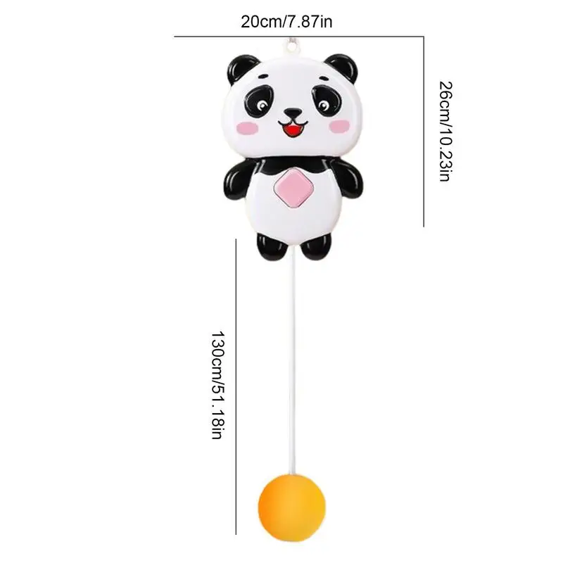 -Pong Trainer Height Adjustable Table Tennis Trainer With Panda Shape Parent-Child Interaction Toy Exerciser Portable Door Frame