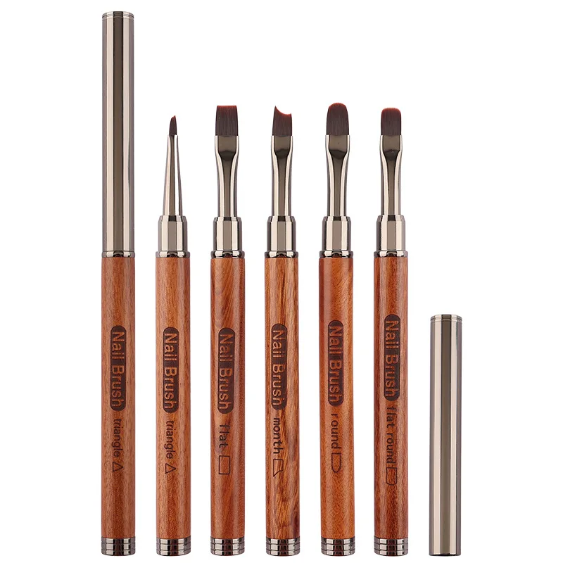 1/5개 네일 아트 브러쉬 삼각형 드로잉 페인팅 라인 펜 라이너 그라데이션 플랫 라운드 메탈 프렌치 매니큐어 도구