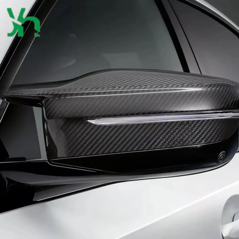 مناسبة لسيارات BMW M3 G80 غطاء مرآة جانبية ملحقات خارجية غطاء مرآة الرؤية الخلفية على شكل حرف M من ألياف الكربون الجافة #4