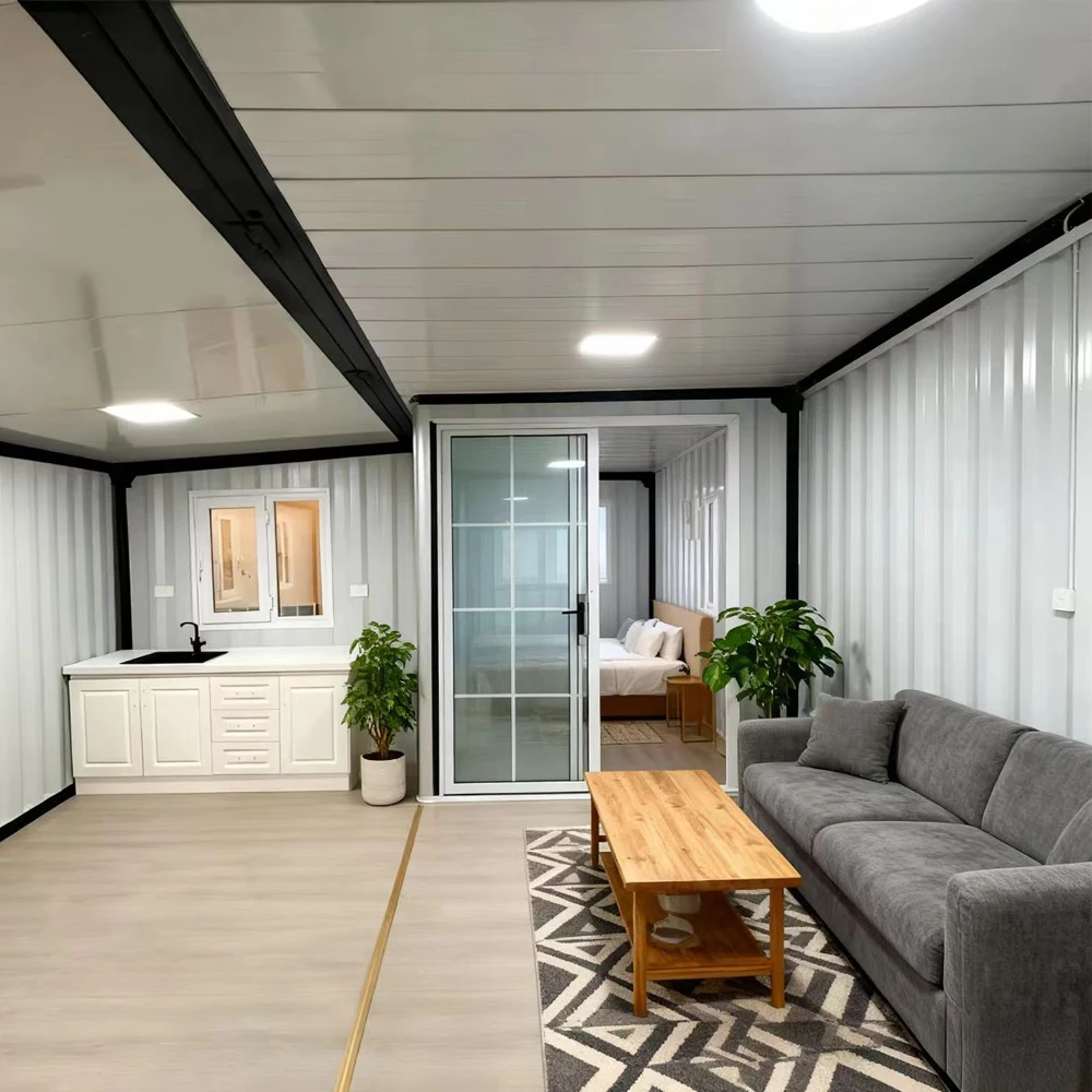 منزل حاوية جاهزة قابلة للتوسيع بطول 40 قدمًا، 3 غرف نوم من الفولاذ الخشبي القابل للطي، خطط منزلية للفندق الخارجي، حزمة مسطحة، مستشفى المكتب