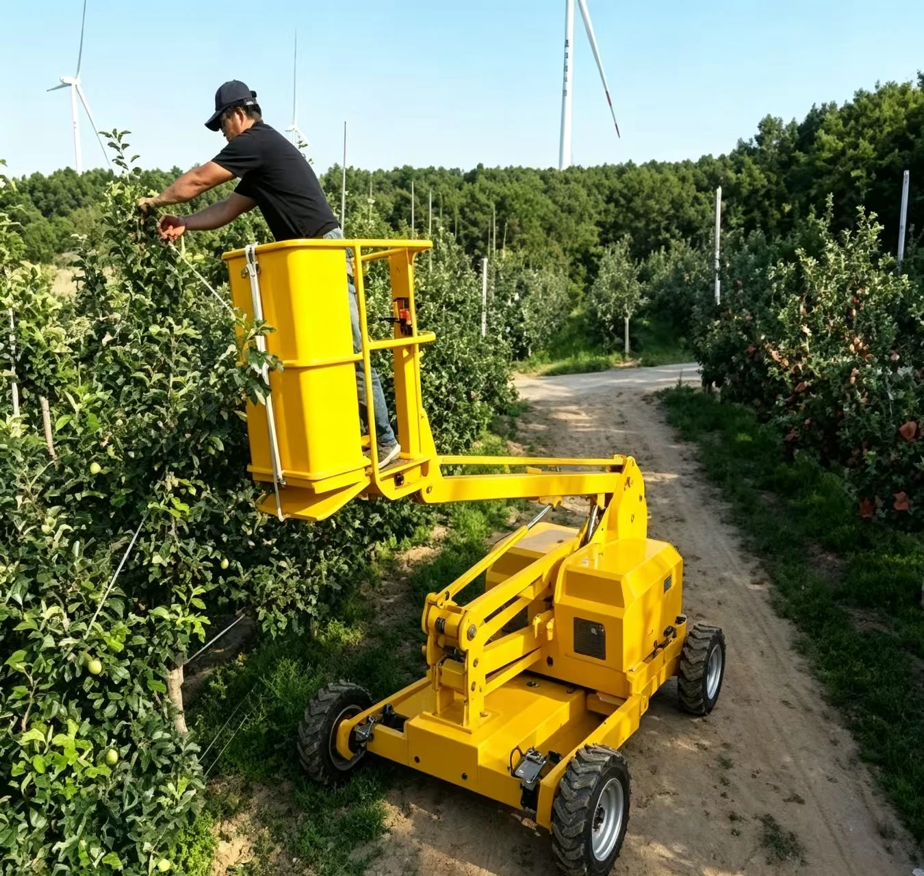 Orchard picking factory direct sales two-wheel drive mobile work platform with extended platform, suitable for fruit farms