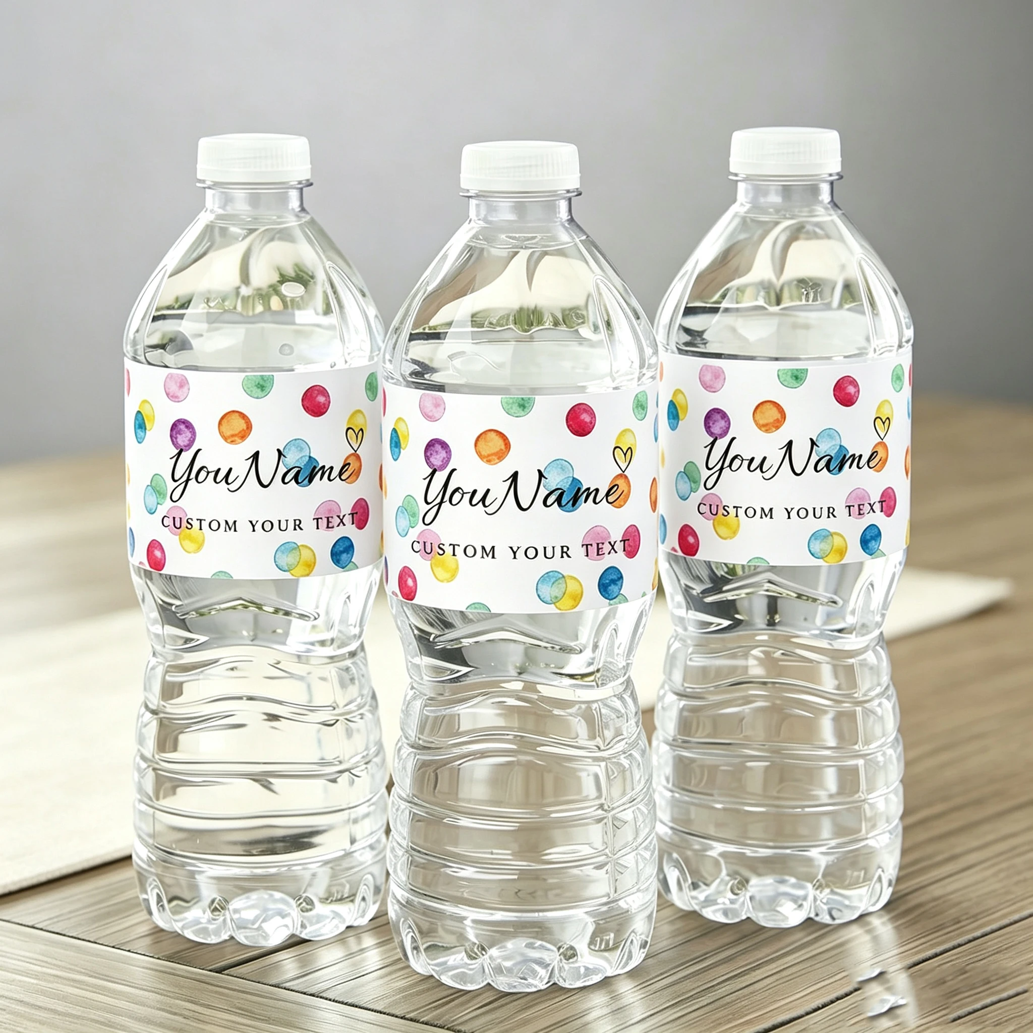 1‑60Pcs Custom Water Bottle Stickers, Personalized Text Tags for Family & Friends, Holiday Dinner, Celebration Drinkware Decor