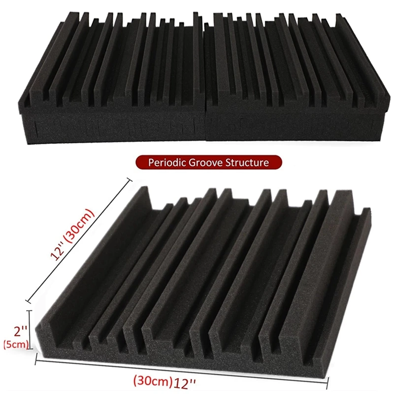 Paneles de espuma acústica para estudio, difusores de esponja insonorizados, tratamiento de absorción para sala de tambor, almohadilla de espuma de sonido para pared con cintas