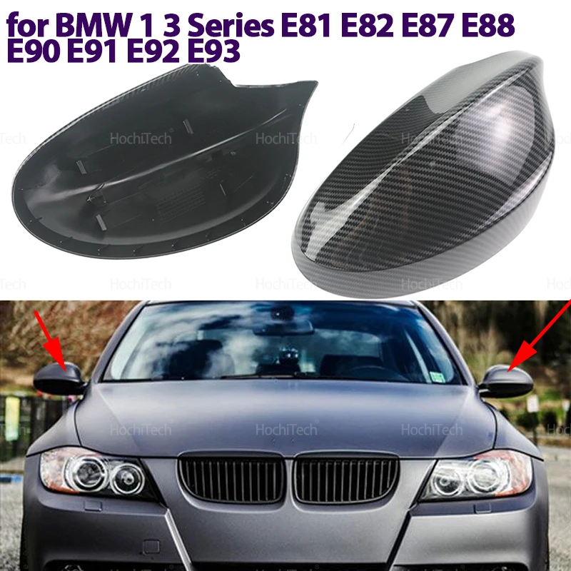 

Автомобильная боковая дверь заднего вида, глянцевая черная крышка зеркала, детали, Стайлинг для BMW 1 3 серии E81 E82 E87 E88 E90 E91 E92 E93