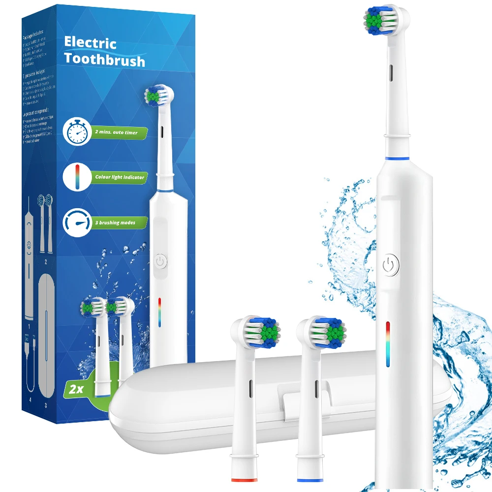 

Умная электрическая зубная щетка, перезаряжаемые электрические зубные щетки — 3 режима и таймер на 2 минуты, совместимые с насадкой для щетки Oral B