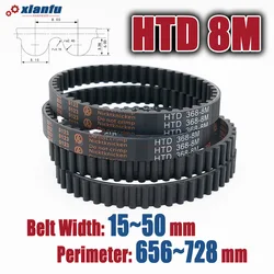 HTD 8M Rubber Timing Belt Perimeter 656 664 672 680 688 696 704 712 720 728mm Width 10~50mm HTD8M Drive Machine Transmission CNC
