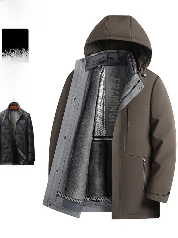 

Утепленная мужская куртка-трансформер 3-в-1 со съемными элементами, на гусином пуху, для активного отдыха, деловая, теплая, ветрозащитная, из полиэфирного волокна