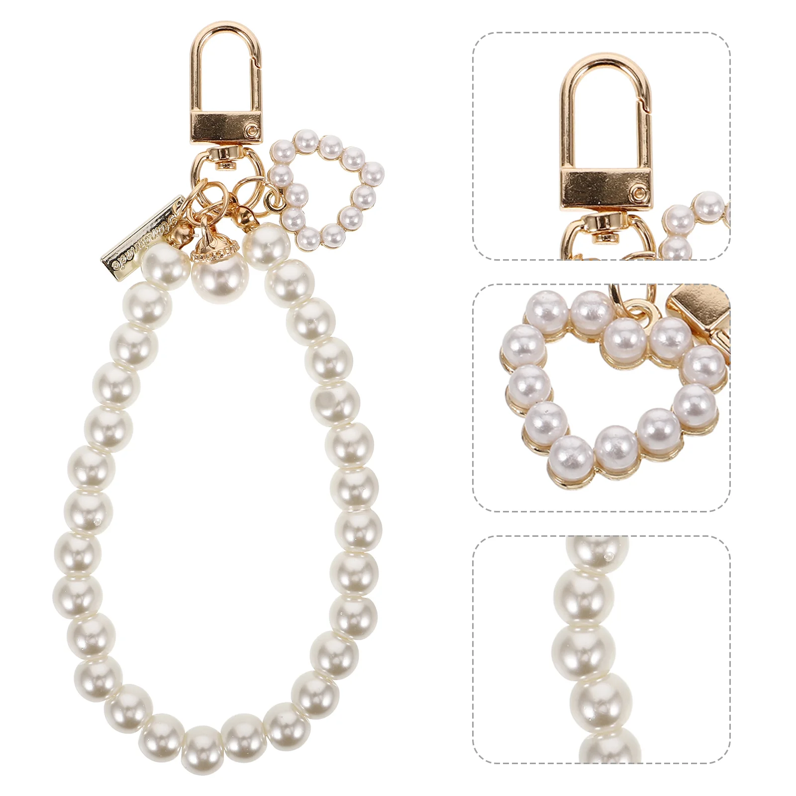 

Pearl Chain Keychain Decoration Purses for Women Vintage Wallet Accessories Backpack