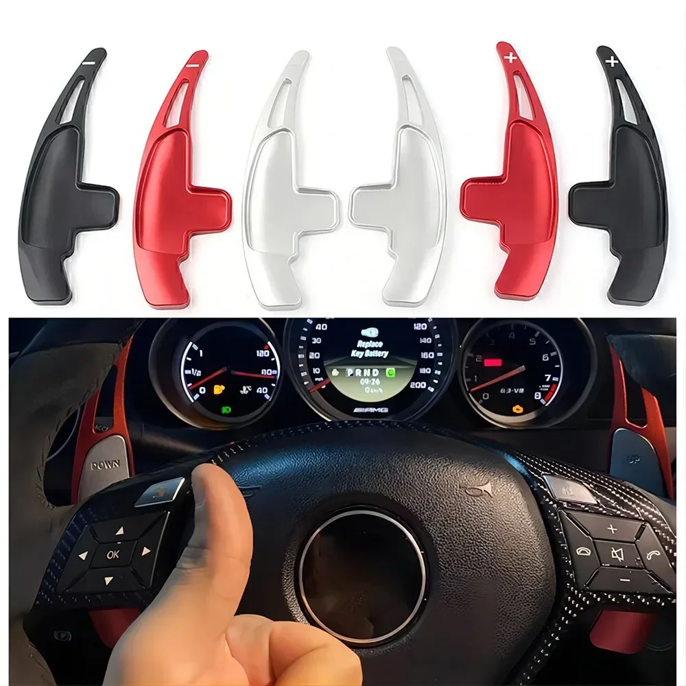 

Car Steering Wheel Paddle Shifters Extension For Mercedes Benz AMG C63 E43 A45 C65 GLA45 CLS63 SL65 ML63 GL63 Aluminum-Alloy