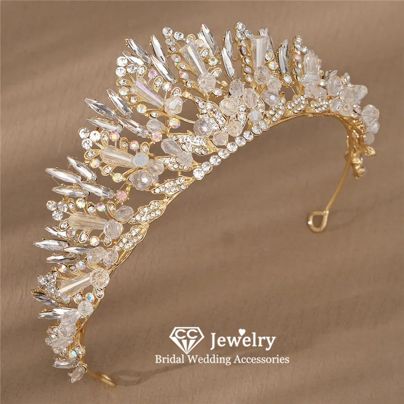 CC التيجان للنساء الزفاف إكسسوارات الشعر خوذة الزفاف المشاركة Hairwear خمر Headbands كريستال التويج هدية hx710 #1