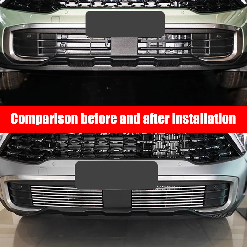Lower grille water tank, insect proof grille bright strip exterior modification part For Kia Sportage NQ5 2022 2023 2024 2025