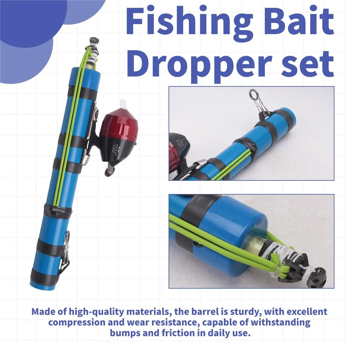 Goodprice Professional Fishing Bait Dropper. Outdoor Bait - Throwing Tool. Rubber - Band Catapult. Works with Fishing Reels.