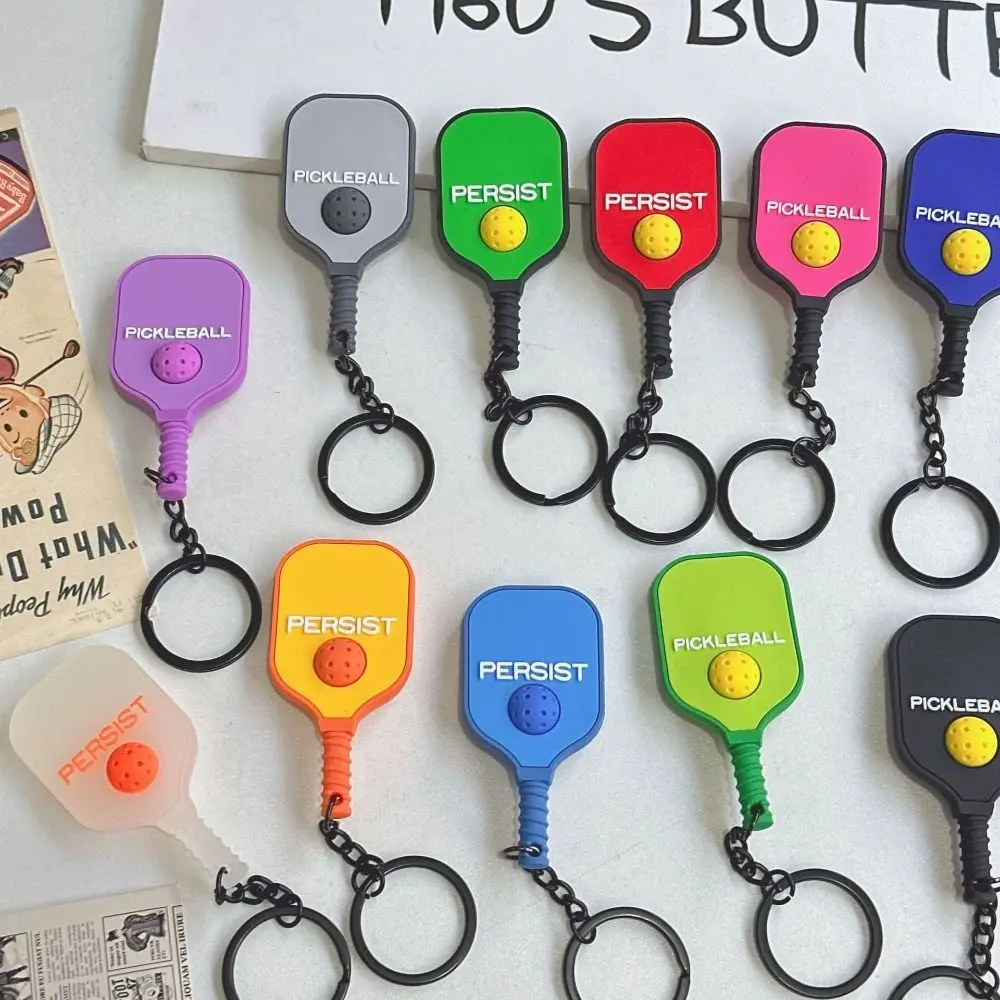 New Dopamine Pickleball Paddle Keychain Detachable with Buckle Pickleball Key Ring Fitness Series Pendant Bag Accessories