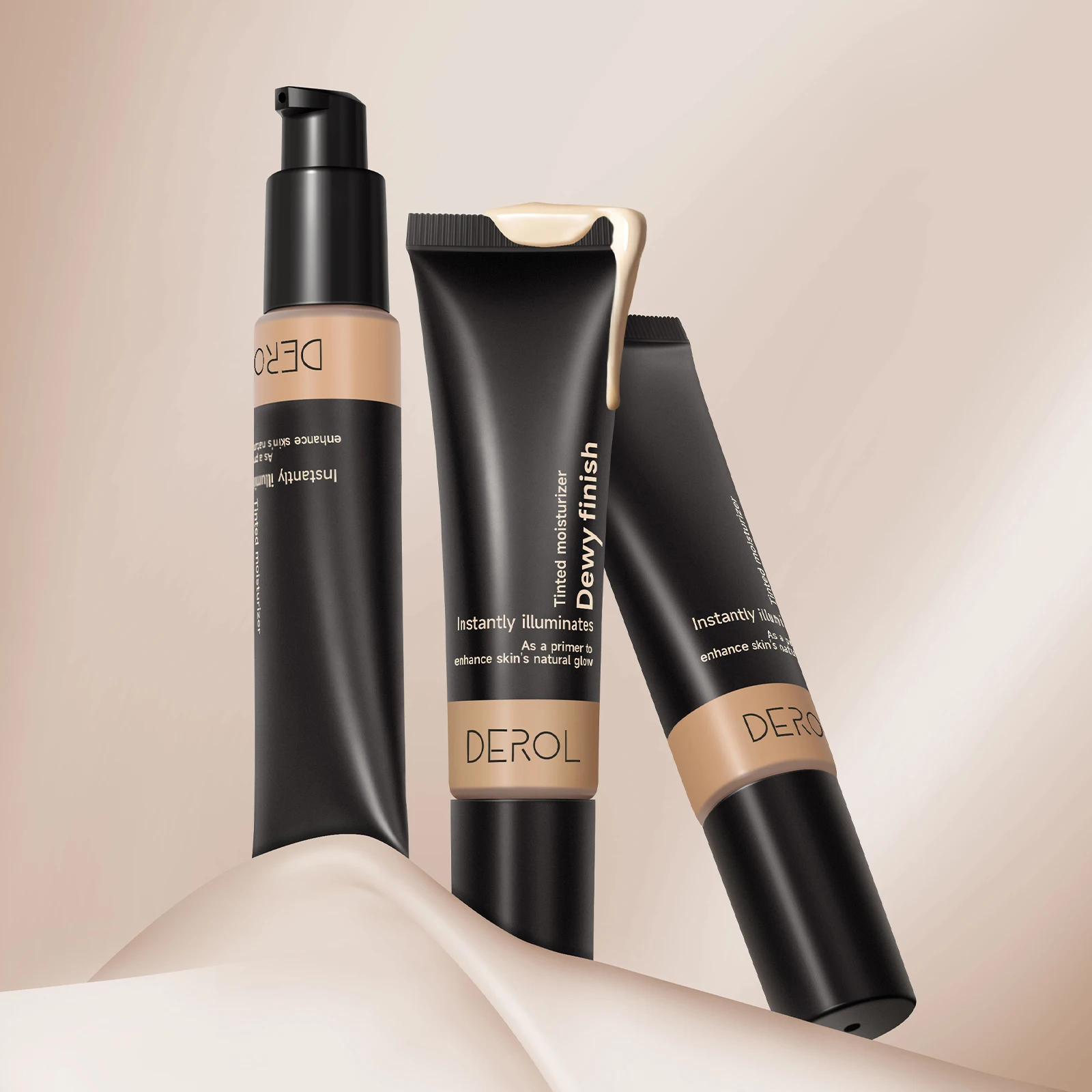 

DEROL Tinted Face Cream Foundation Hydrating Moisturizing Primer with Brightening Water-Based Lightweight Formula for All Skin