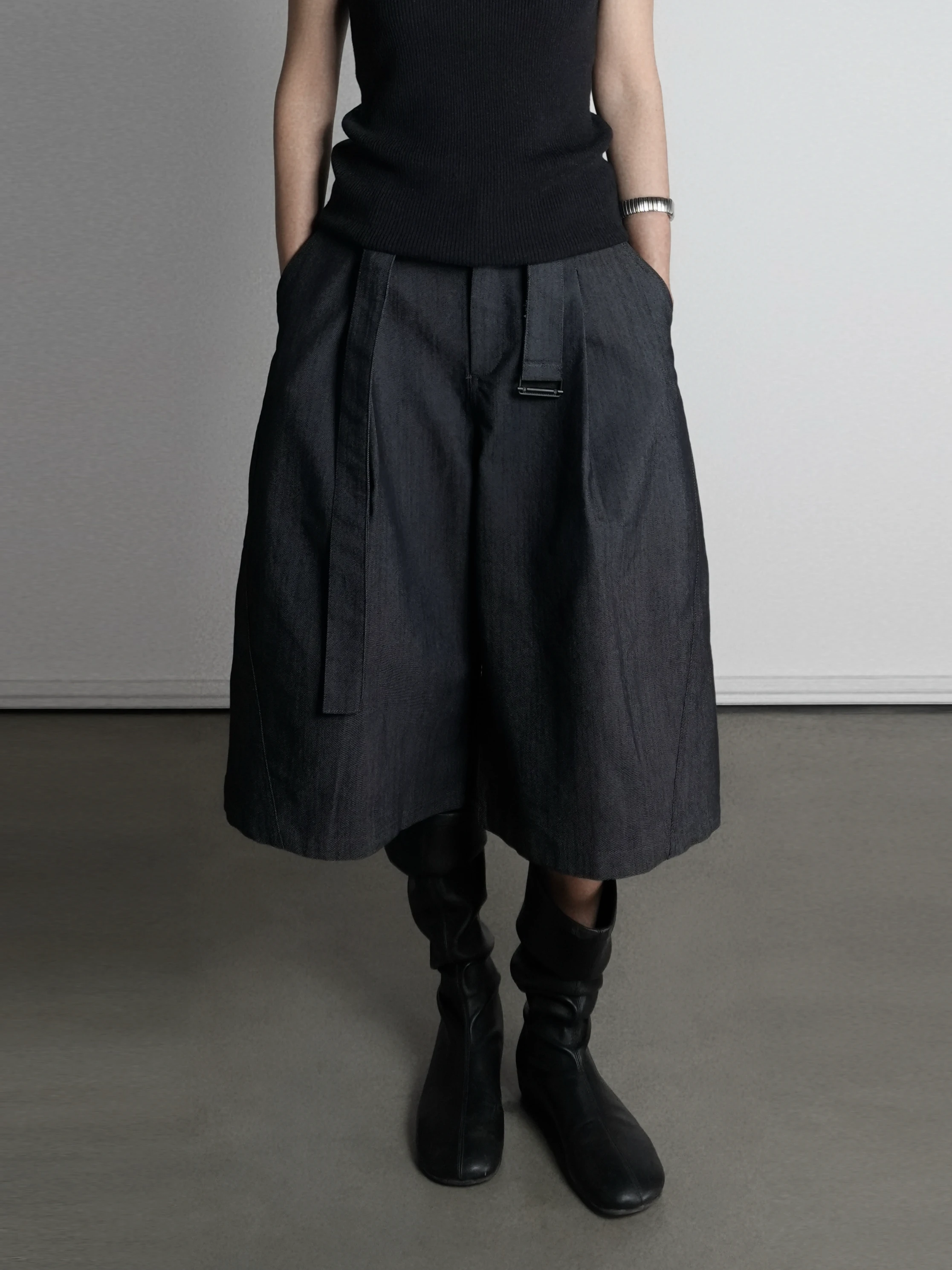 

Брюки Uxi в ретро-японском стиле, свободные, повседневные, с широкими штанинами, укороченные (7/8 длины), нейтральные, из хлопка, без растяжения, с завышенной талией