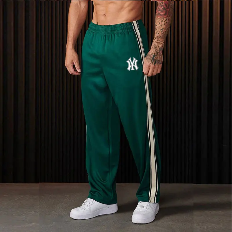 

Spring And Autumn New Fashion Men's Pants Thin Striped Straight Leg Printed Casual Sports Pants Street Loose Men's Pants