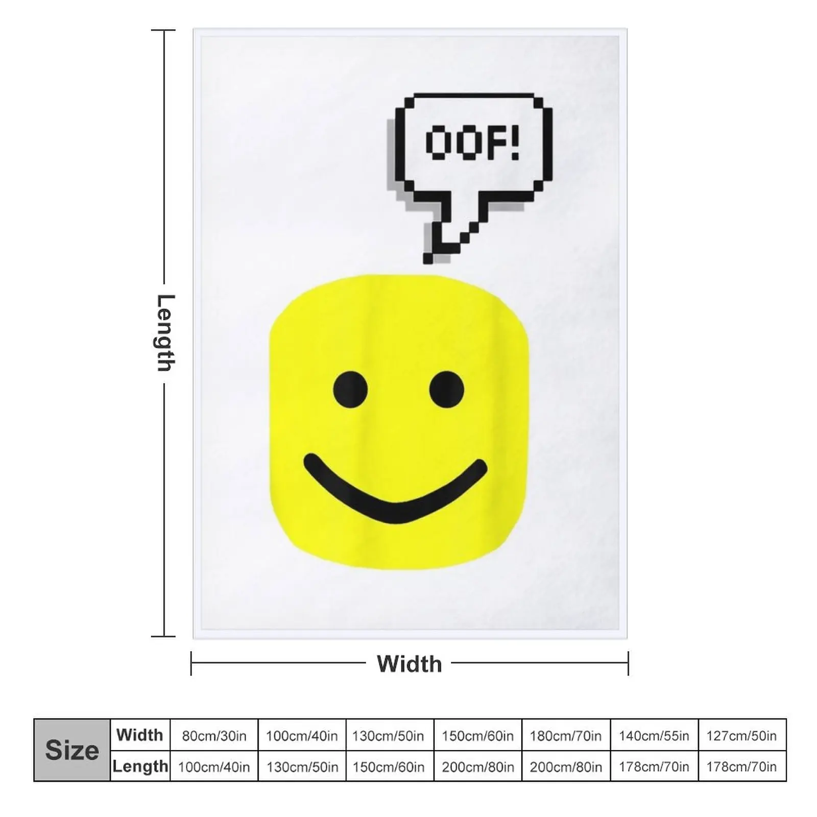 Oof Noob Game Text Bubble Meme Throw Blanket Winter beds decorative christmas gifts Decoratives Blankets