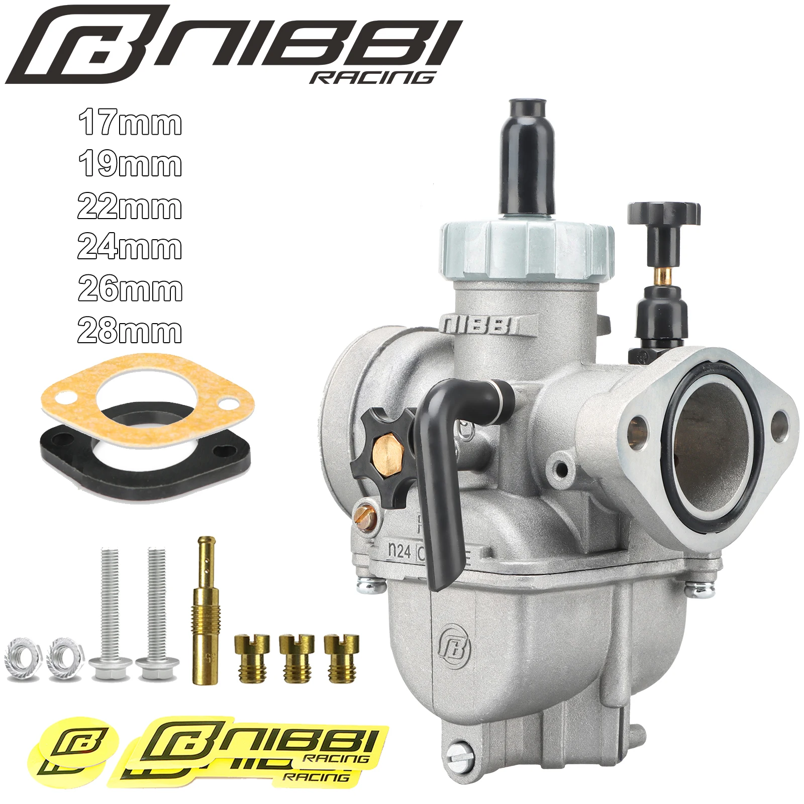 

NIBBI 2T 4T Carburetor PE19/22/24/26/28mm Flange Motorcycle Engine with Carb Jets for YAMAHA Kawasaki SUZUKI Pit Dirt Bike