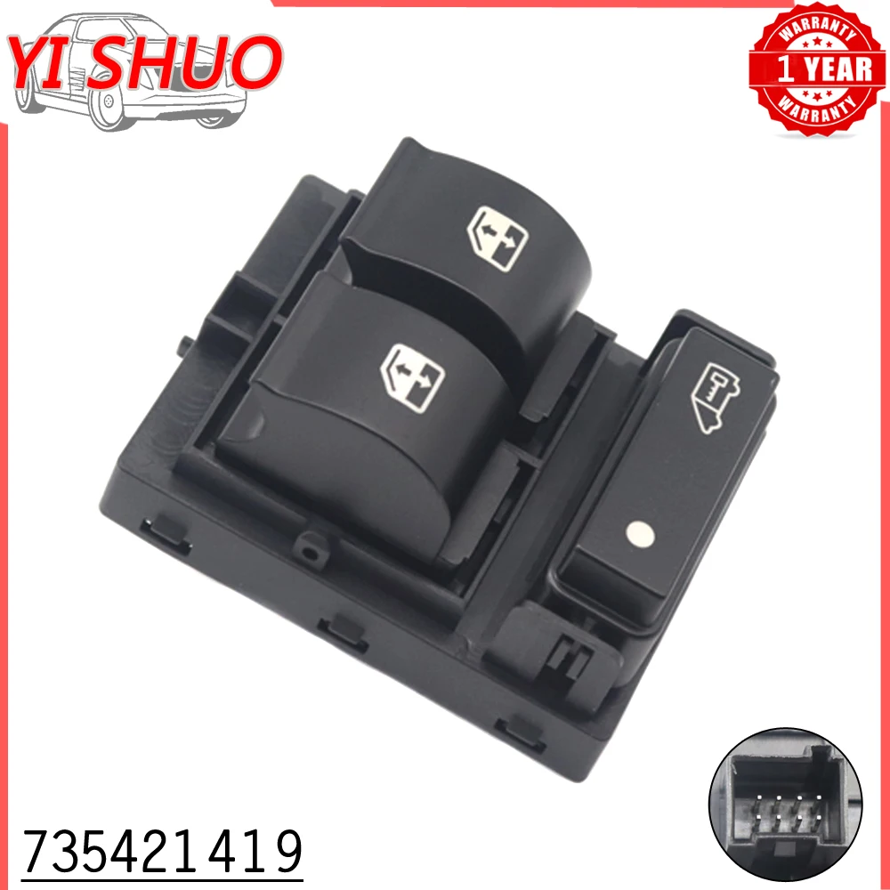 Car 735421419 Electric Master Power Window Control Switch Lifter Button For FIAT Ducato Citroen Jumper Peugeot Boxer II 2006-16