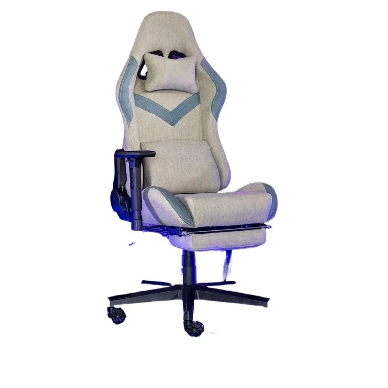 Gaming chair Computer chair Home reclining fabric Comfortable sedentary office chair Game ergonomic seat