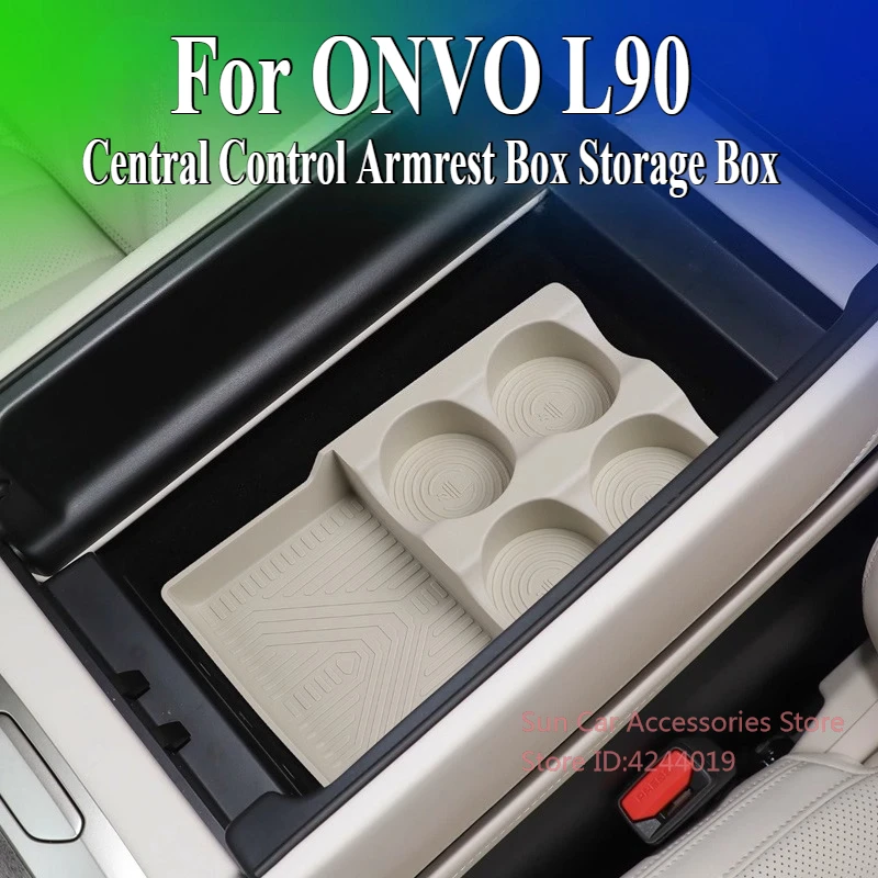 

For NIO ONVO L90 Central Control Silicone Armrest Box Storage Box Water Cup Non-Slip Mat Car Interior Modified Accessory