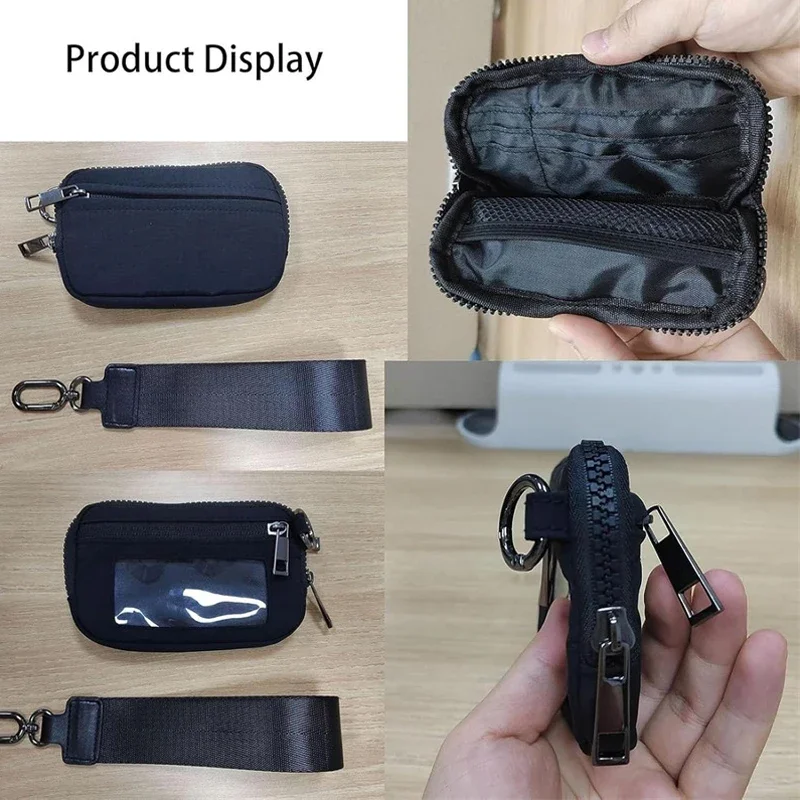 Mit Handgelenk-Reißverschluss, Geldbörse für Damen, lässige Reisetasche, wasserdichtes Nylon, kleine Geldbörse, multifunktionaler Kartenhalter – Detail 12