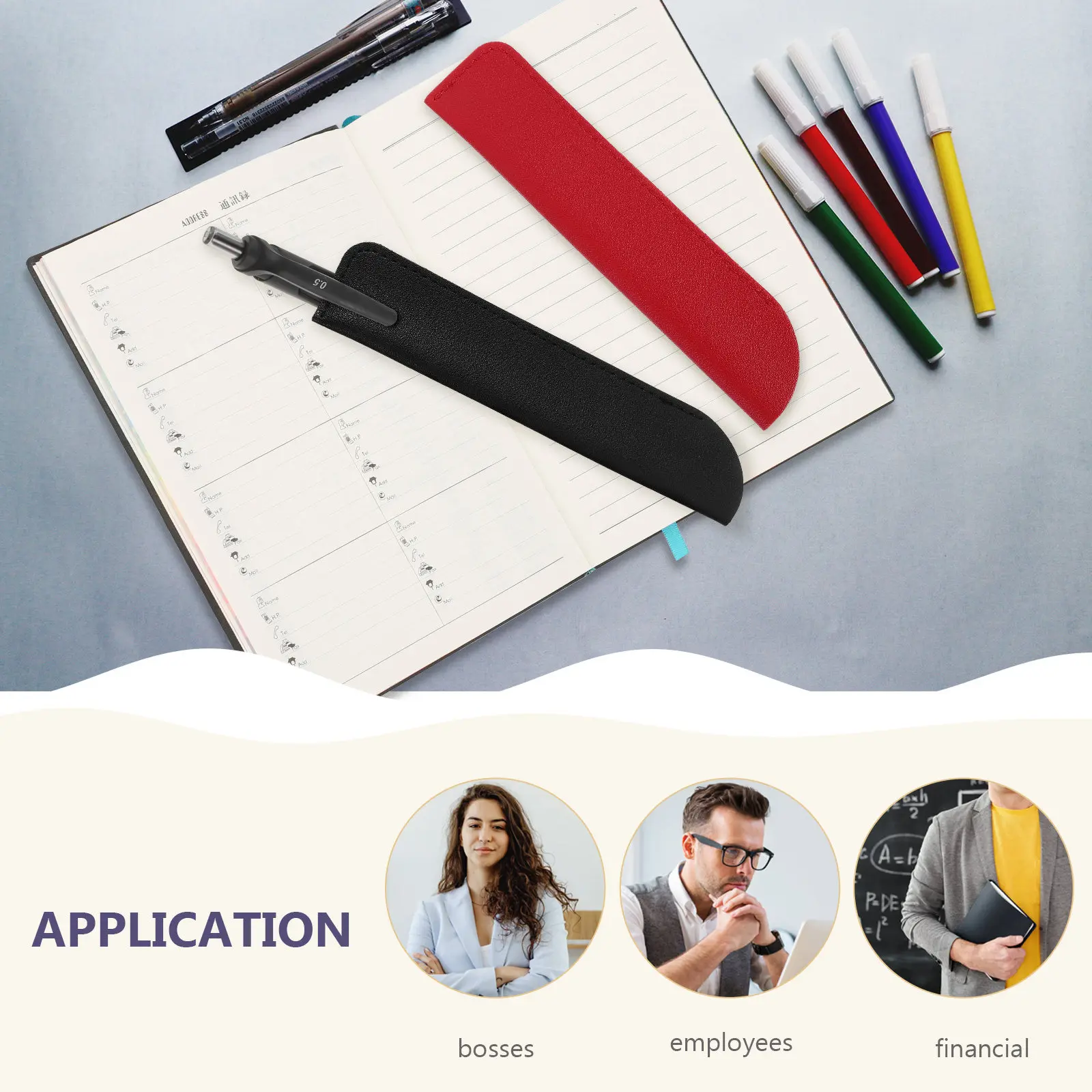 

4Pcs Pen Pouch Bags Pen Sleeve for Ballpoint Fountain Pens Protective Storage Case Stationery Organizer Gift