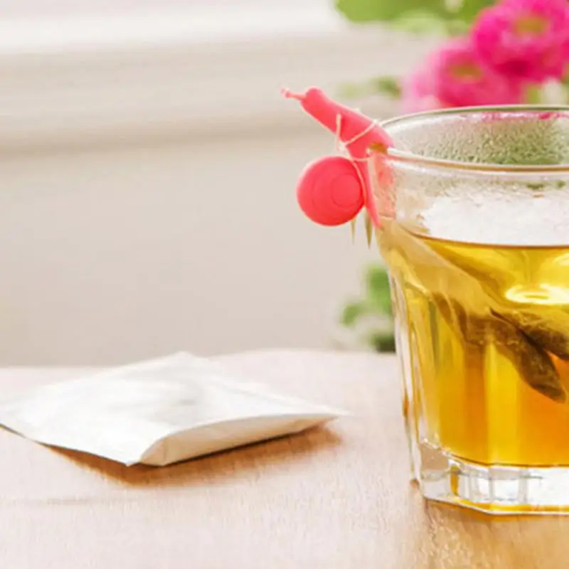 20/15/10/5/1PCS Cute Snail Shape Silicone Tea Bag Holder Cup Mug Candy Colors Gift Set Good Tea Tools Random Color Teaware Kitch
