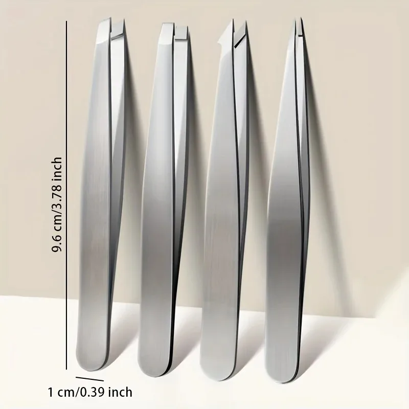 4pcs Professional Tweezers Set - Perfect For Eyebrow Hair Removal, Splinter & Ingrown Hair Removal & For Men & Women image 3